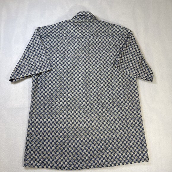 Pierre Cardin Mens Shirt Sz Medium Multicolor Short Sleeve Button Front Pocket - Picture 5 of 8